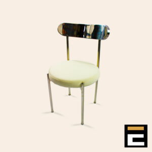 Premium chair in silver color, with white anti-scratch seat