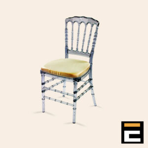 Elegant transparent plastic chair with gold anti-scratch cushion