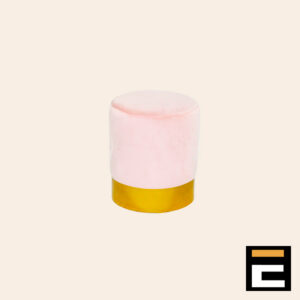 Circular pink and gold seat without backrest, very comfortable and modern