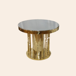 Beautiful modern style gold table with tempered glass