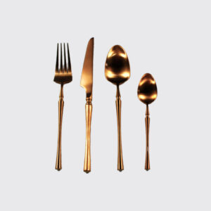 Elegant dark gold-colored cutlery for any event