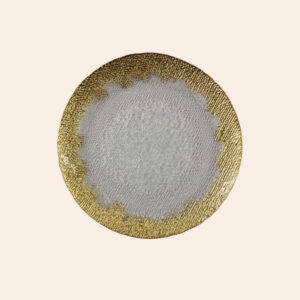Elegant golden plate, sunny design, for any event