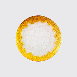 Elegant golden plate, sunny design, for any event
